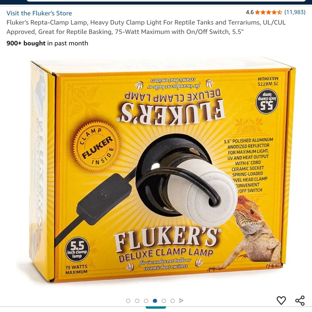 Fluker's Deluxe Clamp Lamp